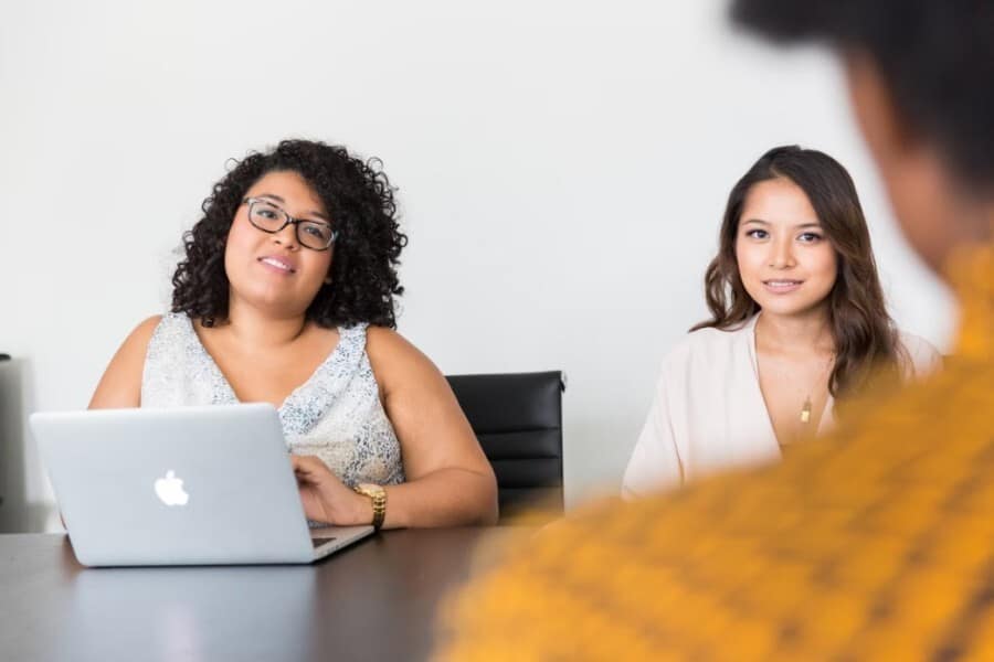 picture of people during interview